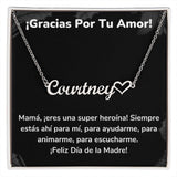 ¡Gracias Por Tu Amor! - Collar Personalizado Con Nombre Corazón - Mamá Jewelry/NameNecklaceHeart ShineOn Fulfillment 