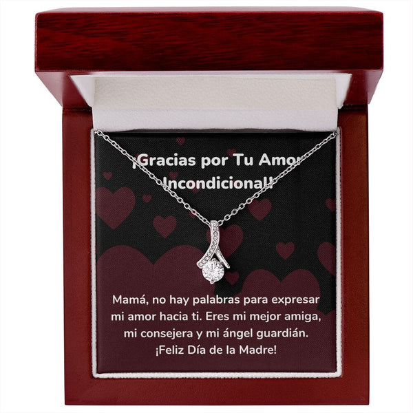 ¡Gracias por Tu Amor Incondicional! Collar Belleza Seductora (Alluring Beauty) Para Mamá Jewelry/AlluringBeauty Acabado en oro blanco de 14 k Luxury Box 
