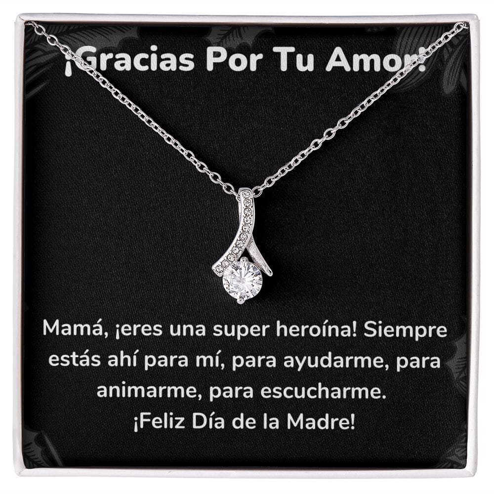 ¡Gracias Por Tu Amor! Mamá Collar Belleza Seductora (Alluring Beauty) Para Mamá Jewelry/AlluringBeauty Acabado en oro blanco de 14 k Standard Box 