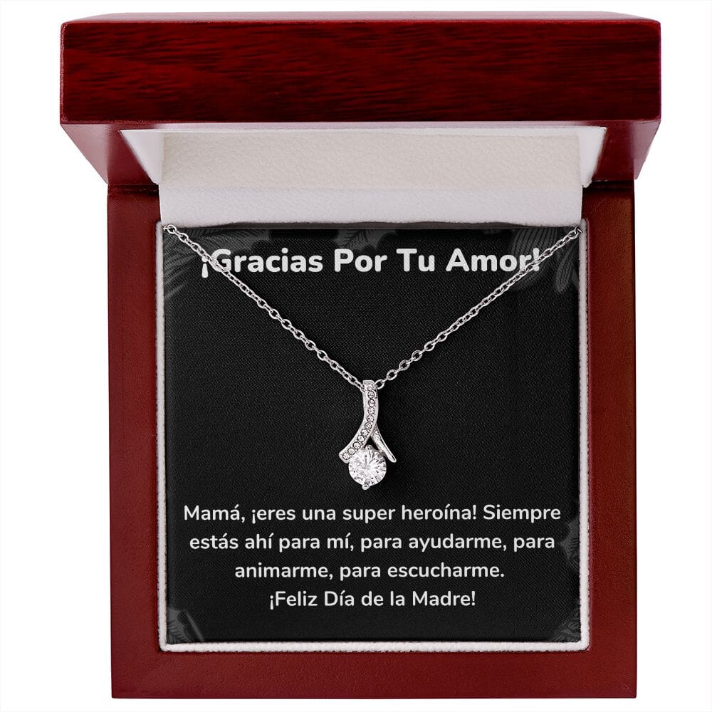 ¡Gracias Por Tu Amor! Mamá Collar Belleza Seductora (Alluring Beauty) Para Mamá Jewelry/AlluringBeauty Acabado en oro blanco de 14 k Luxury Box 