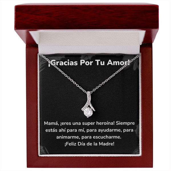 ¡Gracias Por Tu Amor! Mamá Collar Belleza Seductora (Alluring Beauty) Para Mamá Jewelry/AlluringBeauty Acabado en oro blanco de 14 k Luxury Box 