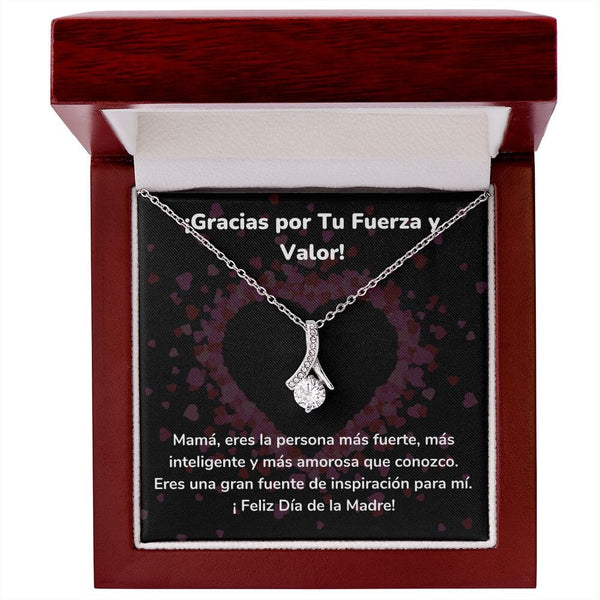 ¡Gracias por Tu Fuerza y Valor! Collar Belleza Seductora (Alluring Beauty) Para Mamá Jewelry/AlluringBeauty Acabado en oro blanco de 14 k Luxury Box 