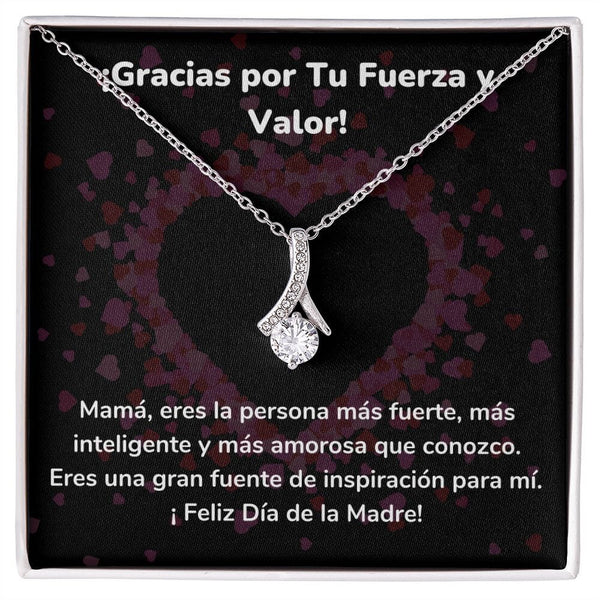 ¡Gracias por Tu Fuerza y Valor! Collar Belleza Seductora (Alluring Beauty) Para Mamá Jewelry/AlluringBeauty Acabado en oro blanco de 14 k Standard Box 