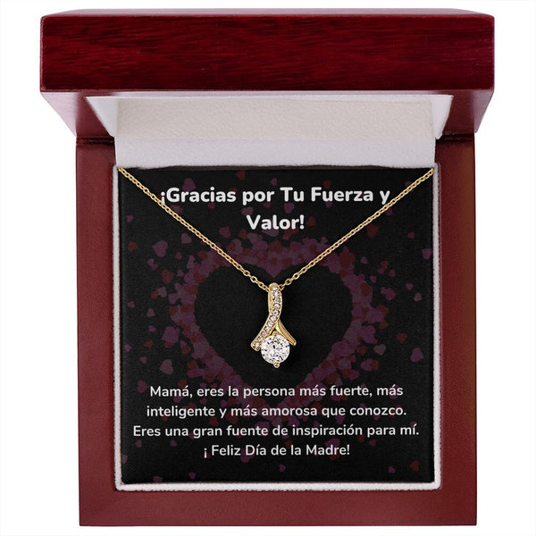 ¡Gracias por Tu Fuerza y Valor! Collar Belleza Seductora (Alluring Beauty) Para Mamá Jewelry/AlluringBeauty Acabado en Oro Amarillo de 18 quilates Luxury Box 