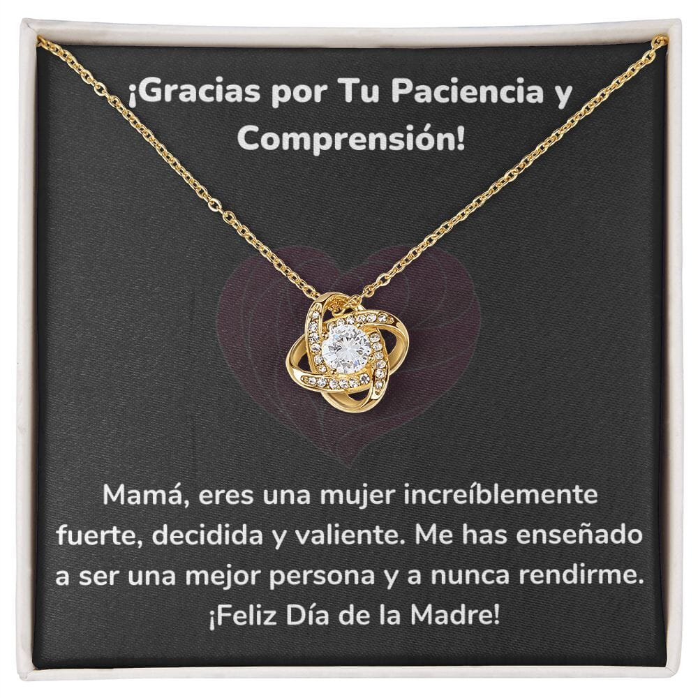 ¡Gracias por Tu Paciencia y Comprensión! Collar Para Mamá Nudo de Amor (LoveKnot) Jewelry/LoveKnot Acabado en Oro Amarillo de 18 quilates Cajita Estándar (GRATIS) 