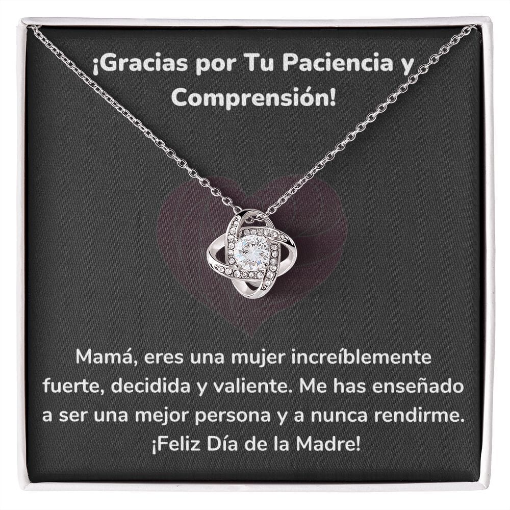 ¡Gracias por Tu Paciencia y Comprensión! Collar Para Mamá Nudo de Amor (LoveKnot) Jewelry/LoveKnot Acabado en oro blanco de 14 k Cajita Estándar (GRATIS) 