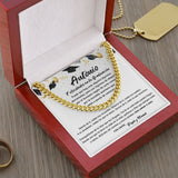 Graduación Inolvidable: Collar de Cadena Cubana para Hijo con mensaje Personalizado Jewelry/CubanLink ShineOn Fulfillment 14K Yellow Gold Finish Luxury Box 