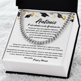 Graduación Inolvidable: Collar de Cadena Cubana para Hijo con mensaje Personalizado Jewelry/CubanLink ShineOn Fulfillment 