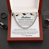 Graduación Inolvidable: Collar de Cadena Cubana para Hijo con mensaje Personalizado Jewelry/CubanLink ShineOn Fulfillment Acero Inoxidable Luxury Box 