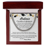 Graduación Inolvidable: Collar de Cadena Cubana para Hijo con mensaje Personalizado Jewelry/CubanLink ShineOn Fulfillment Acero Inoxidable Luxury Box 