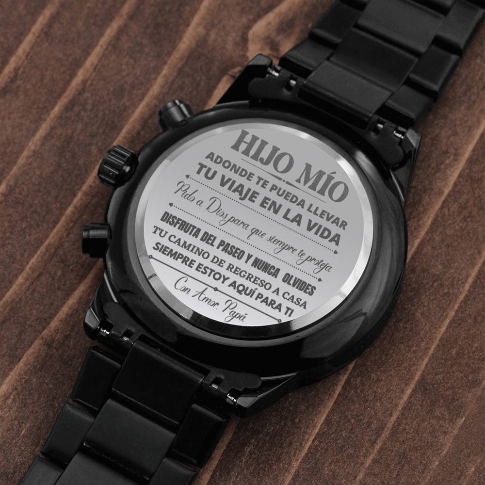 Hijo Mío, con amor Papá - Reloj Cronógrafo grabado Jewelry/Watch Standard Box 