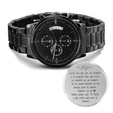 HIJO - Reloj para Regalar al Hijo con Mensaje Especial - Reloj Cronógrafo Negro Jewelry ShineOn Fulfillment 