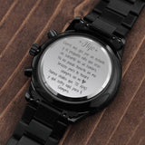 HIJO - Reloj para Regalar al Hijo con Mensaje Especial - Reloj Cronógrafo Negro Jewelry ShineOn Fulfillment Caja Estandar Incluida 