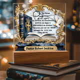 Homenaje al Pastor que Marcó Tu Vida – Placa de Acrílica con Luz Acrylic/Square 