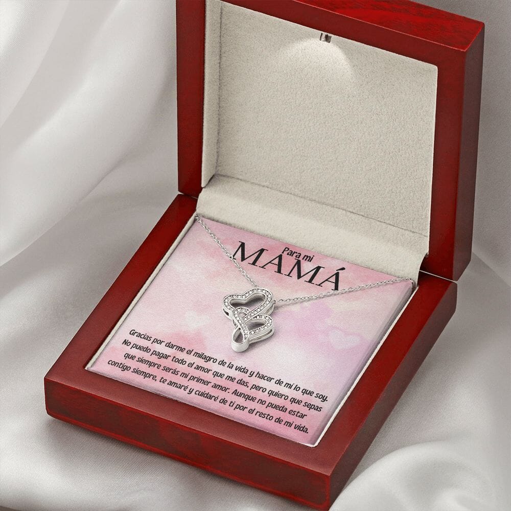 Ilumina el Corazón de tu Mamá: El Collar de Corazones Entrelazados Perfecto para Demostrarle tu Amor Eterno Jewelry/InterlockingHearts Caja de Lujo c/LED 