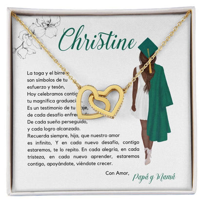 Joya del Triunfo: Collar Corazones Entrelazados con Mensaje del Corazón Jewelry/InterlockingHearts Acabado en Oro Amarillo de 18 quilates Standard Box 