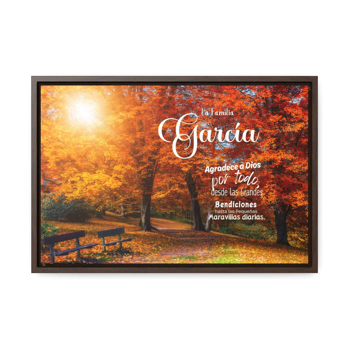 La Familia Agradecida: Cuadro Personalizado: La Familia Agradece a Dios por Todo... Canvas printify 24″ x 16″ Best Seller 