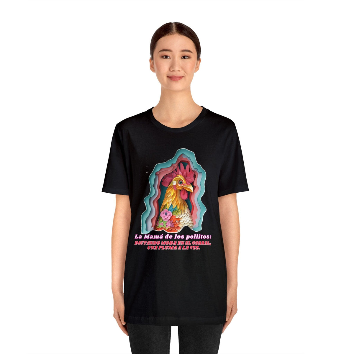 La Mamá de los Pollitos: Glamour y Estilo en Cada Pluma - Camiseta Exclusiva para Mamá. T-Shirt Printify 