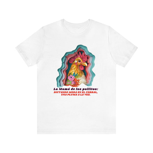 La Mamá de los Pollitos: Glamour y Estilo en Cada Pluma - Camiseta Exclusiva para Mamá. T-Shirt Printify White S 