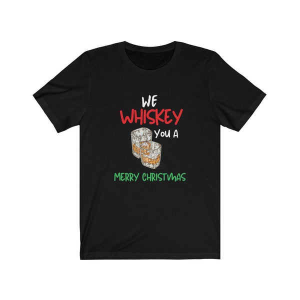 La mejor camiseta para esta Navidad, We Whiskey you a Merry Christmas T-Shirt Printify 