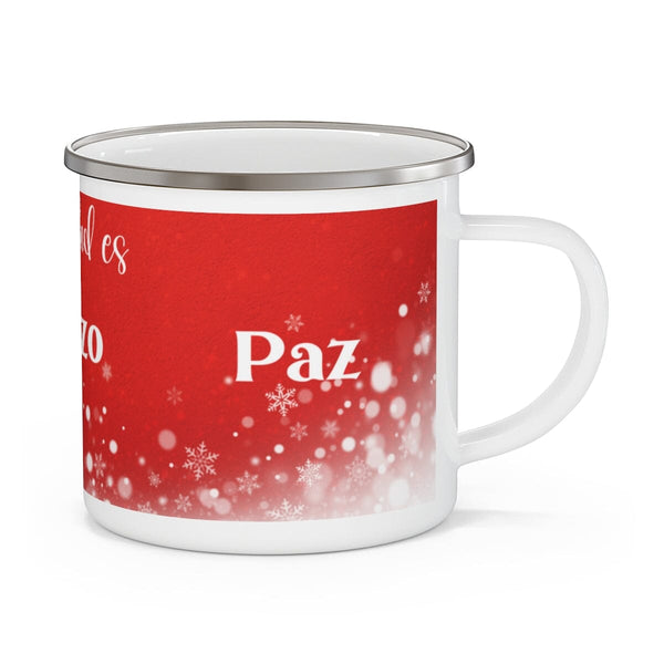 La Navidad es Amor, Gozo, Paz - Taza metálica para café - 12 onzas Mug Printify 12oz 