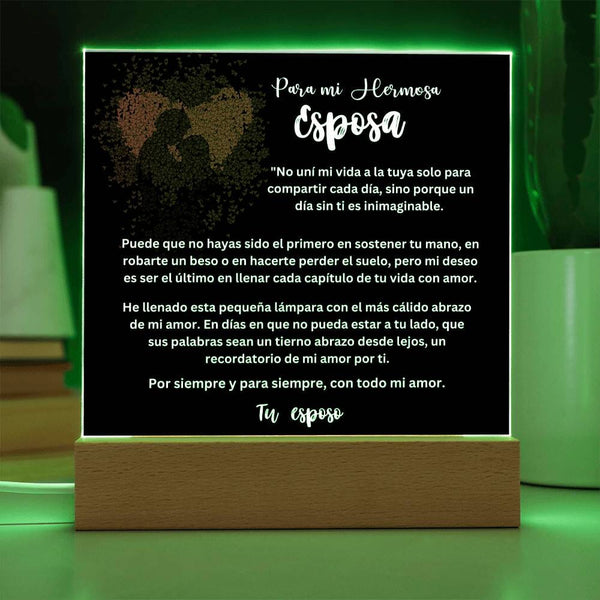 Lámpara acrílica de Amor Eterno - Un Regalo Único para Tu Esposa - Con luces LED. Acrylic/Square ShineOn Fulfillment 