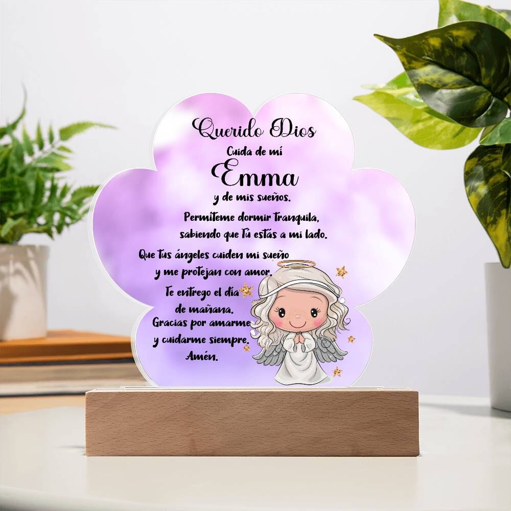 Lámpara de Oración Nocturna Personalizada - Un Brillo de Fe para Dulces Sueños acrylic/Cloud 