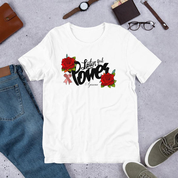 Latin Girl Power Camiseta de manga corta unisex T-Shirt Regalos.Gifts White XS 