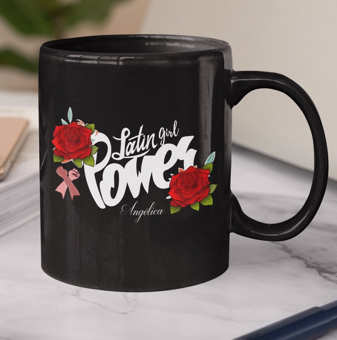 Latin Girl Power Taza Personalizada Coffee Mug Regalos.Gifts 11oz Mug Black 