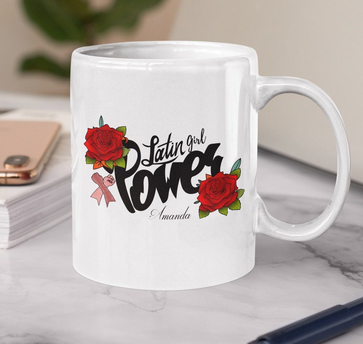 Latin Girl Power Taza Personalizada Coffee Mug Regalos.Gifts 11oz Mug White 