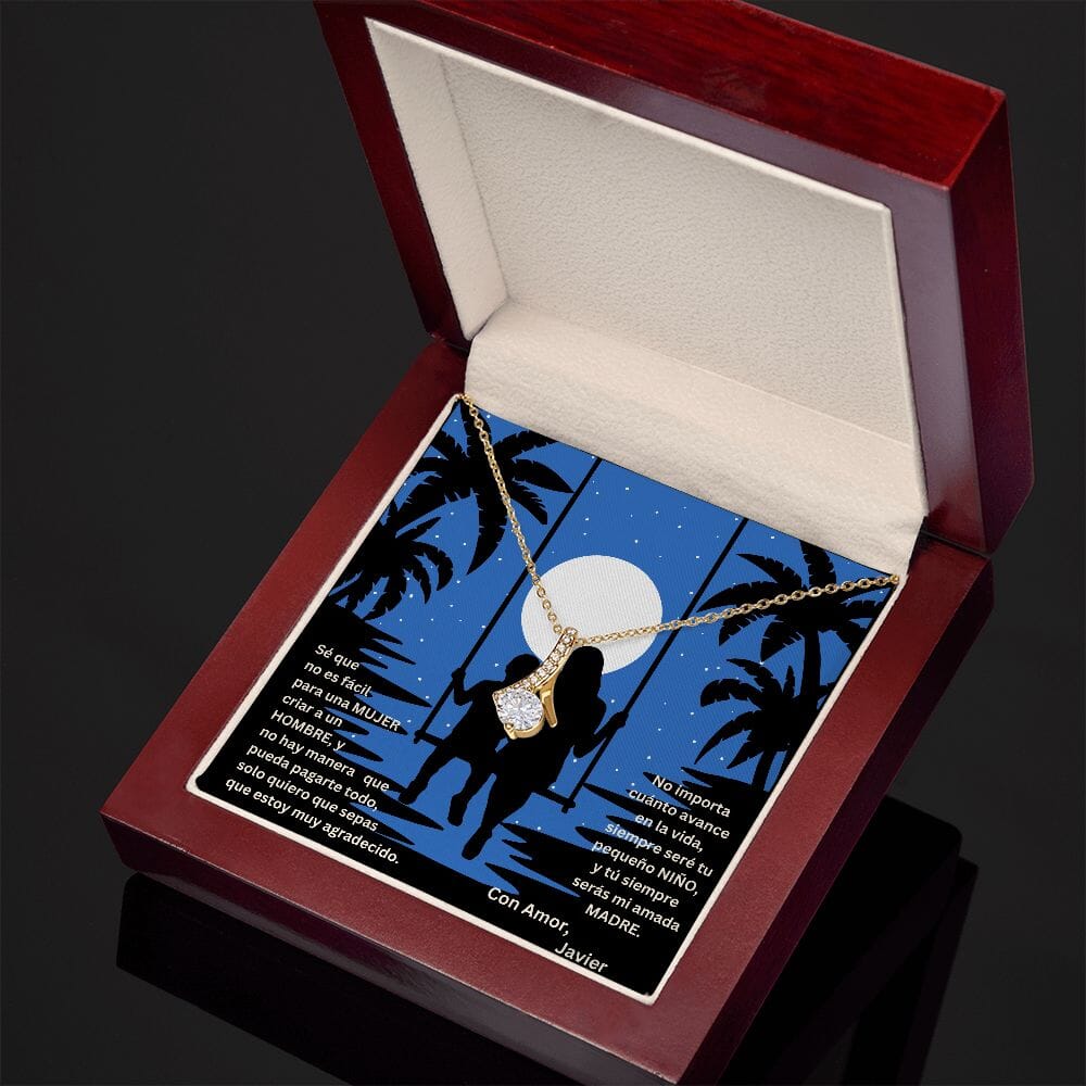 Lazo de Amor Eterno: El Regalo Perfecto para la Mamá Valiente - Collar Lazo de Amor Jewelry/AlluringBeauty Acabado en Oro Amarillo de 18 quilates Luxury Box 
