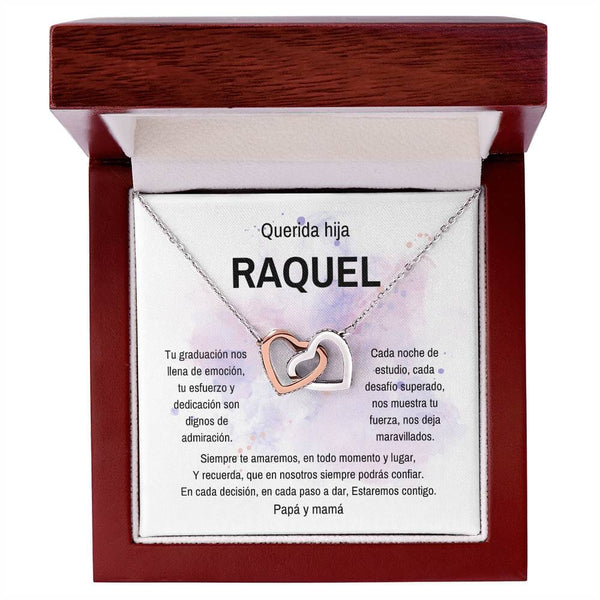 Lazos Inquebrantables: Un Collar para Celebrar su Excepcional Graduación - Collar Corazones Entrelazados Jewelry/InterlockingHearts Acero Inoxidable Pulido &amp; Acabado en Oro Rosa. Luxury Box 