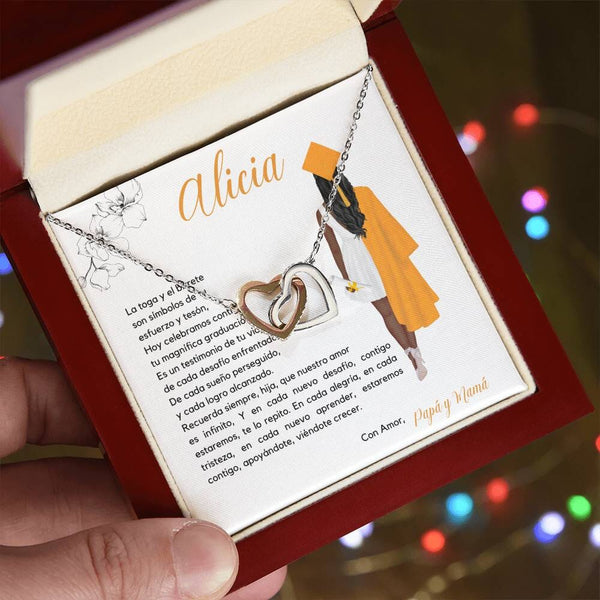 Legado de Amor y Éxito: Collar Corazones Entrelazados con Tarjeta Personalizada Jewelry/InterlockingHearts 