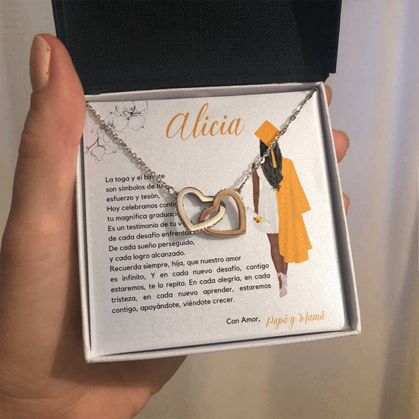 Legado de Amor y Éxito: Collar Corazones Entrelazados con Tarjeta Personalizada Jewelry/InterlockingHearts 