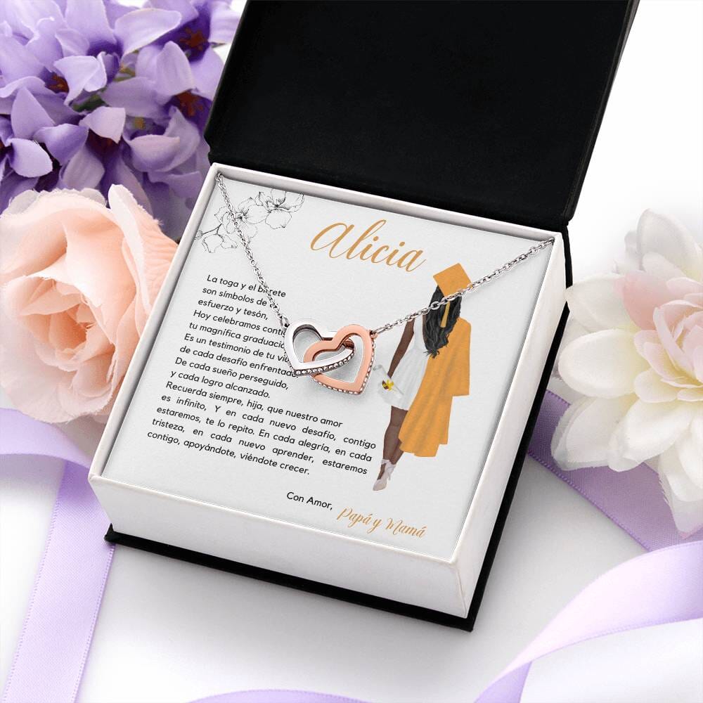 Legado de Amor y Éxito: Collar Corazones Entrelazados con Tarjeta Personalizada Jewelry/InterlockingHearts 