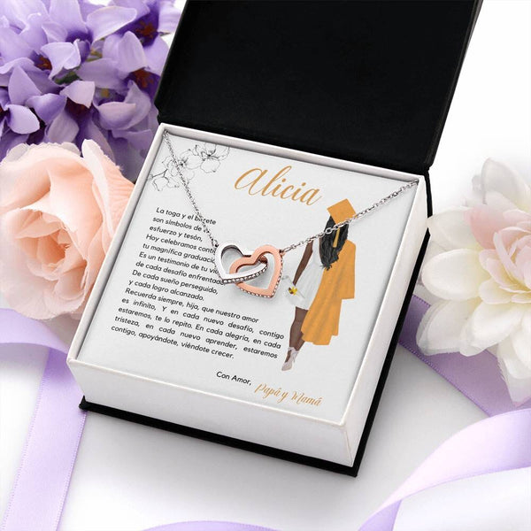 Legado de Amor y Éxito: Collar Corazones Entrelazados con Tarjeta Personalizada Jewelry/InterlockingHearts 