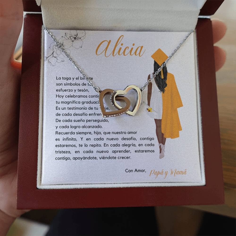 Legado de Amor y Éxito: Collar Corazones Entrelazados con Tarjeta Personalizada Jewelry/InterlockingHearts 