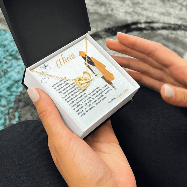 Legado de Amor y Éxito: Collar Corazones Entrelazados con Tarjeta Personalizada Jewelry/InterlockingHearts 