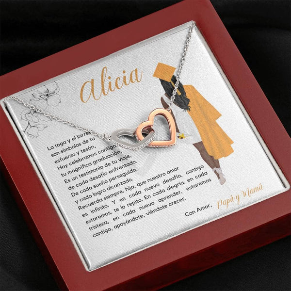 Legado de Amor y Éxito: Collar Corazones Entrelazados con Tarjeta Personalizada Jewelry/InterlockingHearts 