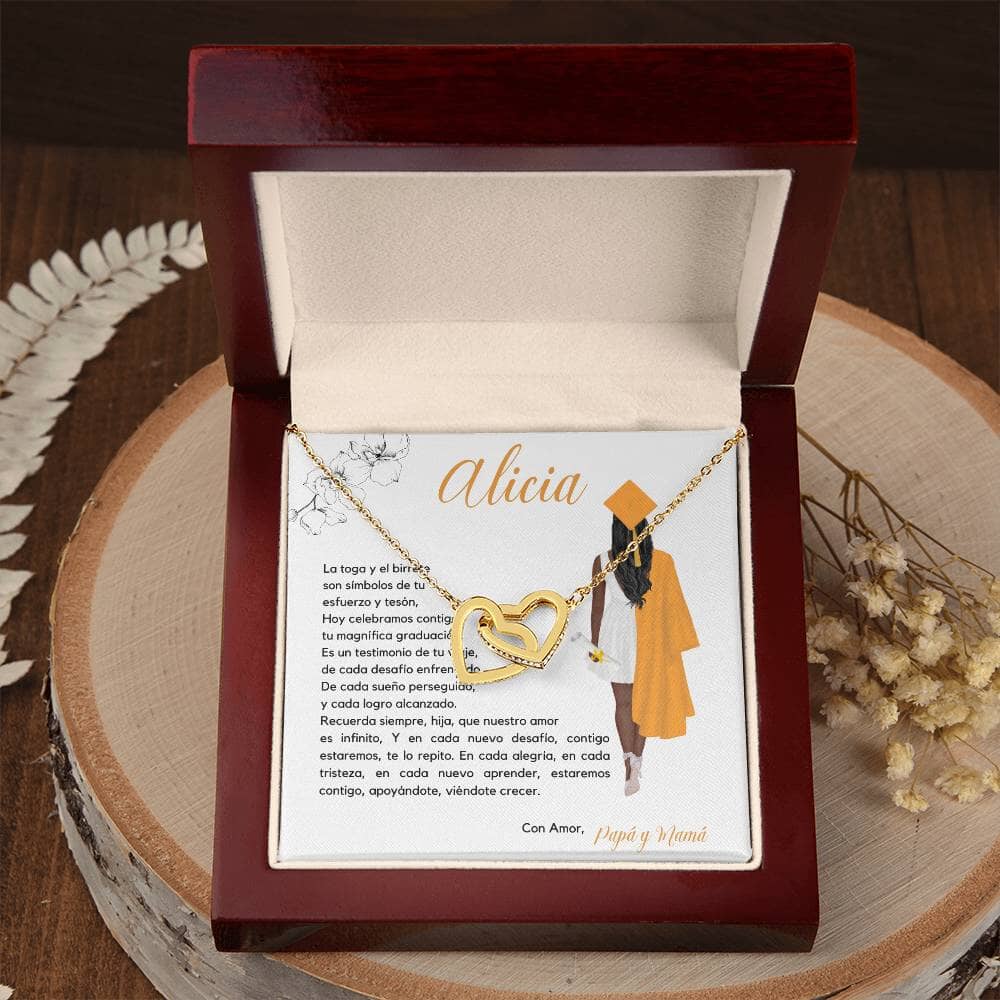 Legado de Amor y Éxito: Collar Corazones Entrelazados con Tarjeta Personalizada Jewelry/InterlockingHearts 