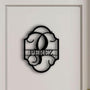 Letrero Nombre de Familia para la casa - Letrero en metal Personalizado. Custom My Easy Monogram Black 12" 