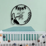 Letrero para decorar cuarto de bebé - Letrero de metal Personalizado con nombre Custom My Easy Monogram Black 12