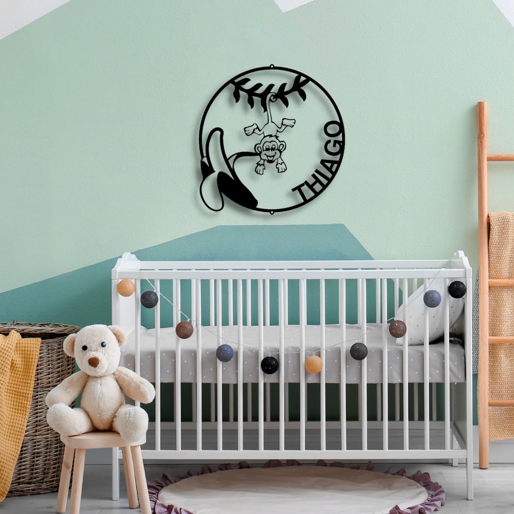 Letrero para decorar cuarto de bebé - Letrero de metal Personalizado con nombre Custom My Easy Monogram 