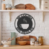 Letrero Taza de Café para decorar Cocina - Letrero de Acero Personalizado Custom My Easy Monogram Black 12