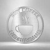 Letrero Taza de Café para decorar Cocina - Letrero de Acero Personalizado Custom My Easy Monogram Silver 12