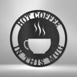 Letrero Taza de Café para decorar Cocina - Letrero de Acero Personalizado Custom My Easy Monogram Black 15