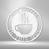 Letrero Taza de Café para decorar Cocina - Letrero de Acero Personalizado Custom My Easy Monogram White 12