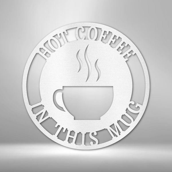 Letrero Taza de Café para decorar Cocina - Letrero de Acero Personalizado Custom My Easy Monogram White 12" 