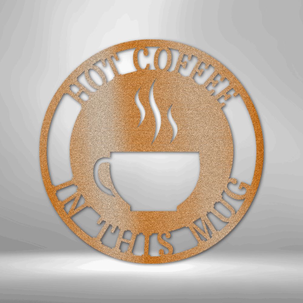 Letrero Taza de Café para decorar Cocina - Letrero de Acero Personalizado Custom My Easy Monogram Copper 12" 