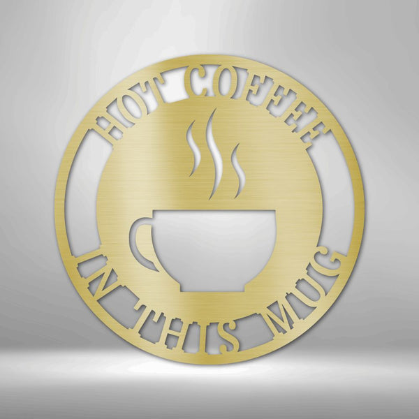 Letrero Taza de Café para decorar Cocina - Letrero de Acero Personalizado Custom My Easy Monogram Gold 12" 